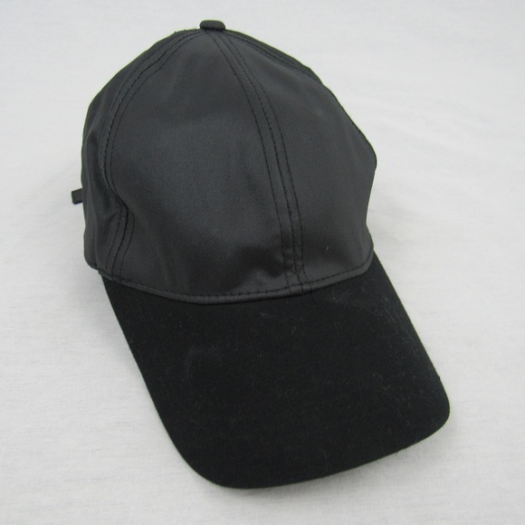 black leather ball cap